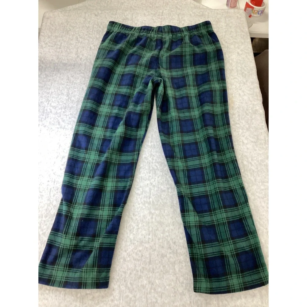 Wondershop Mens Green Blue Plaid Fleece‎ Pajama Pants Size L Sleepwear Bottoms